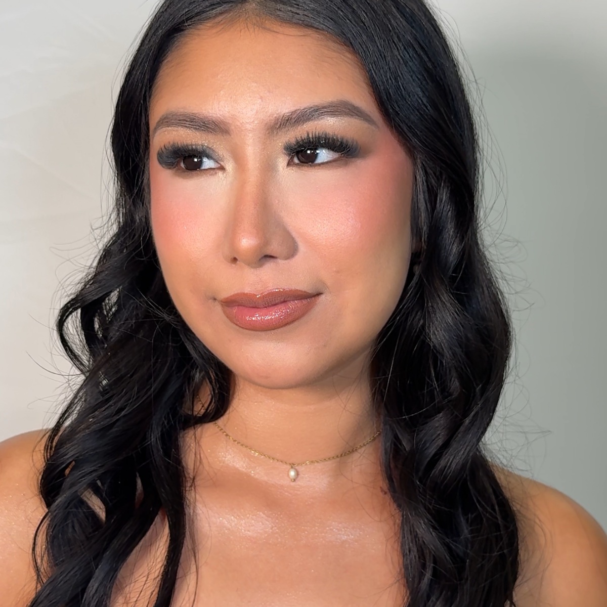 Soft glam with waves on a senior client
